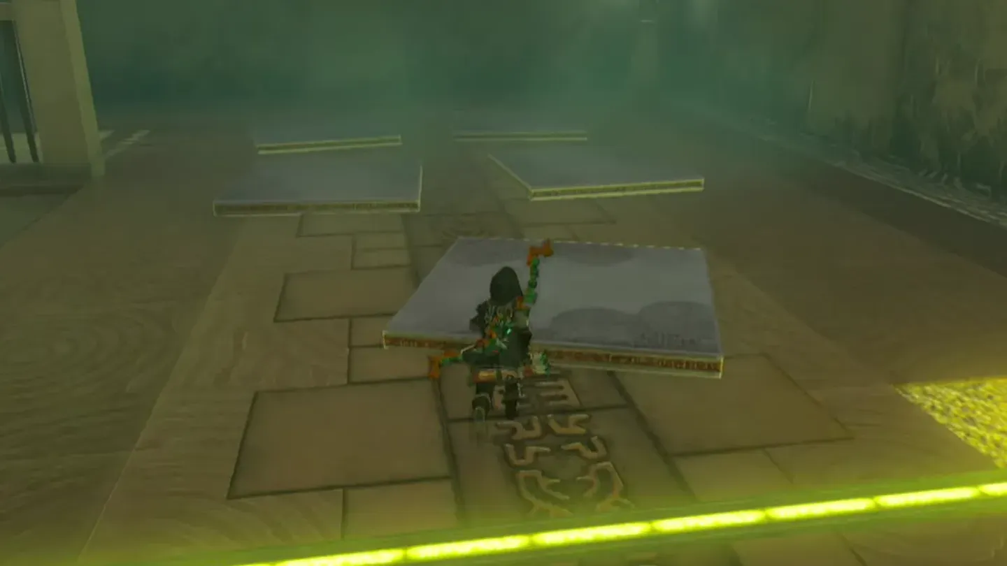 Metal panels lying on the floor of the lower level