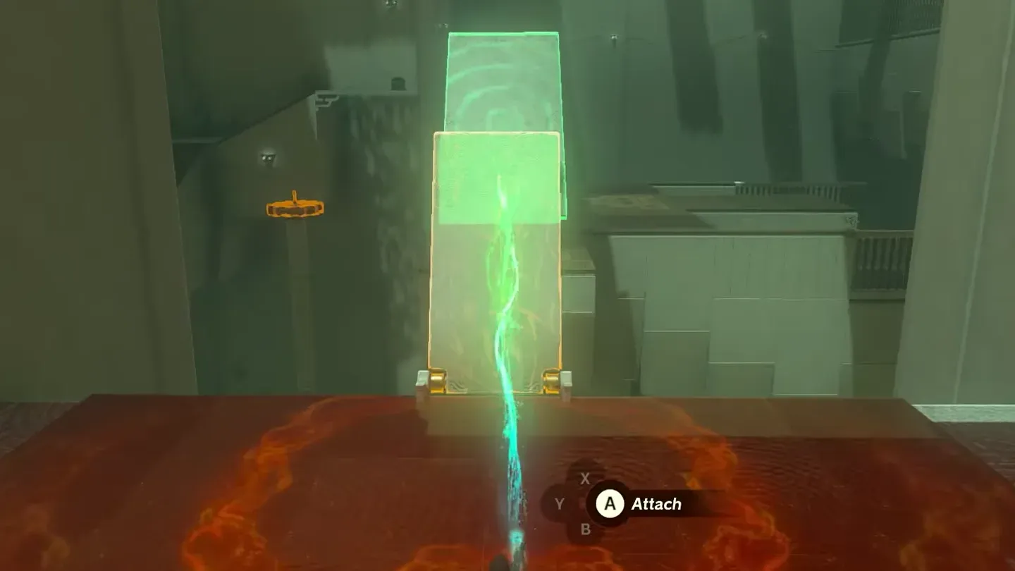 Link attaching the wall slab to the far end of the standing platform