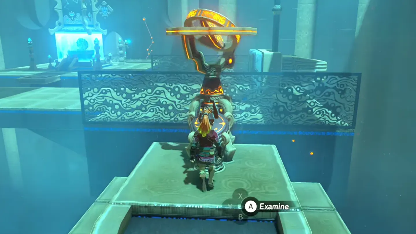 Link at the orange motion-control apparatus on a raised block