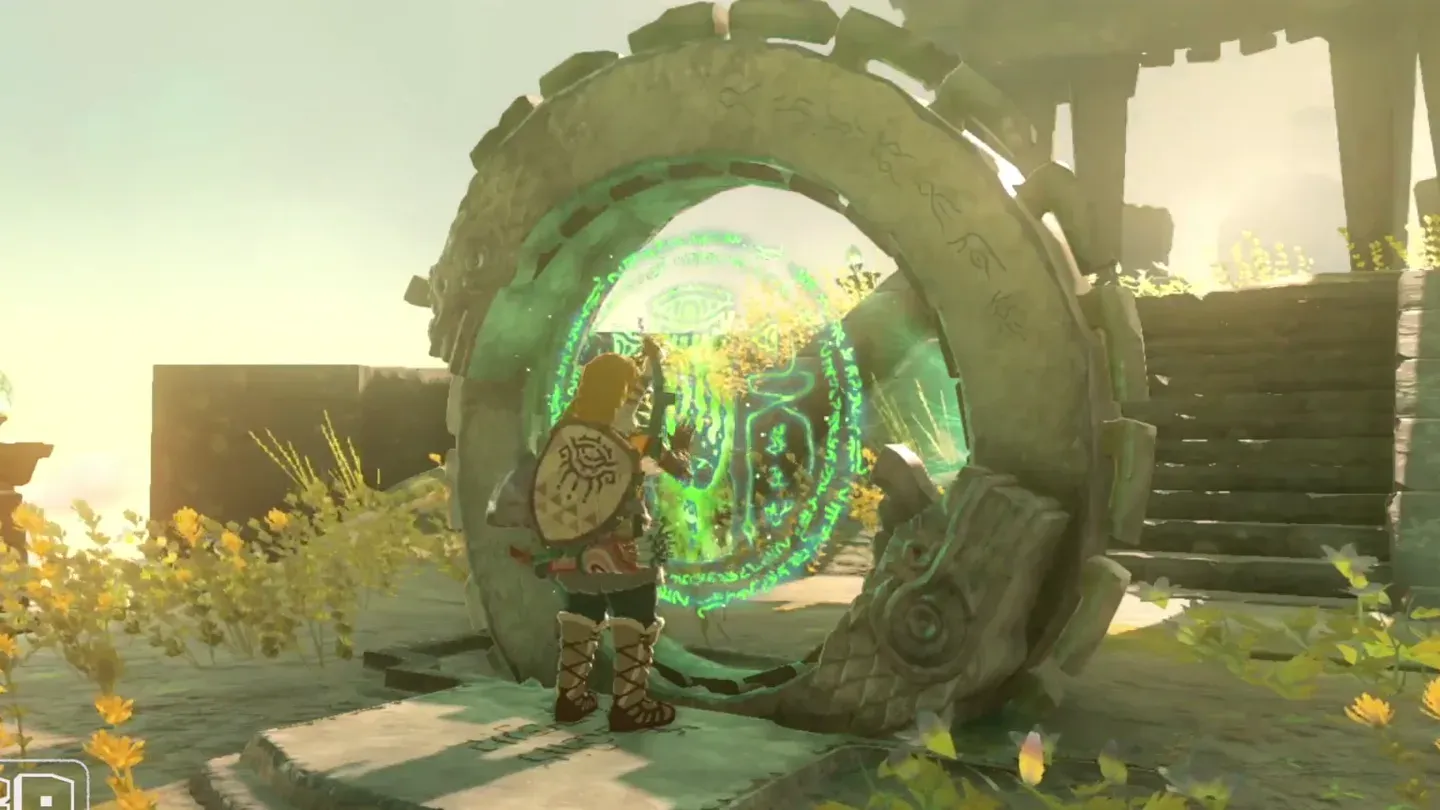 Link at the round stone sigil gate on Courage Island