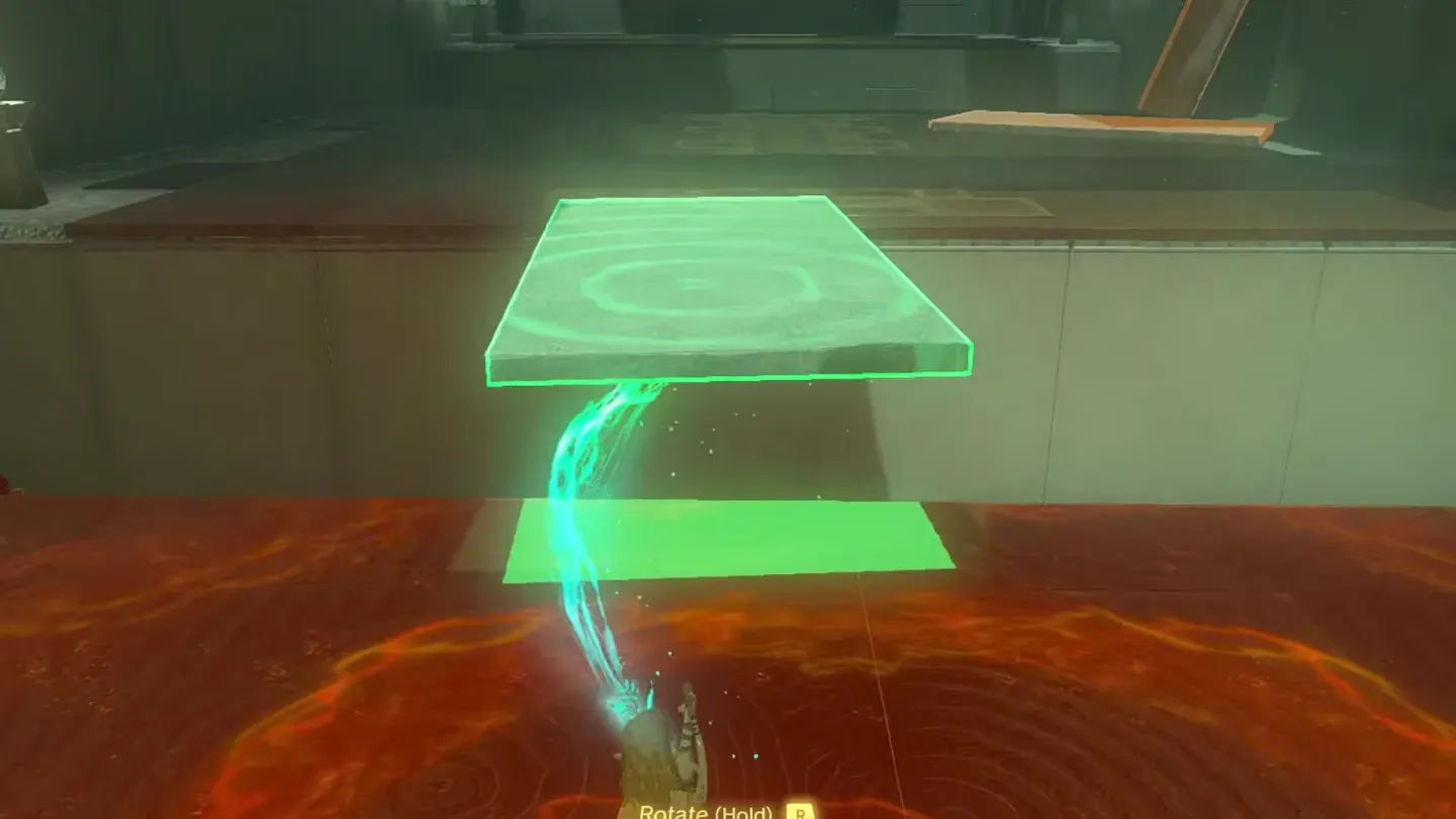 Ultrahand carrying a stone slab over the first gap