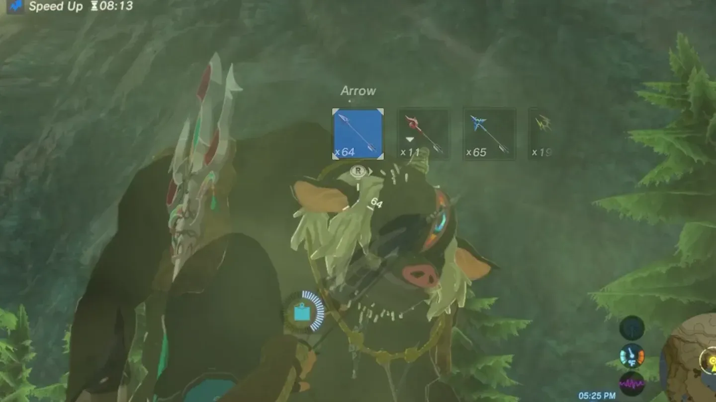 A Hinox with weapons hanging from its necklace