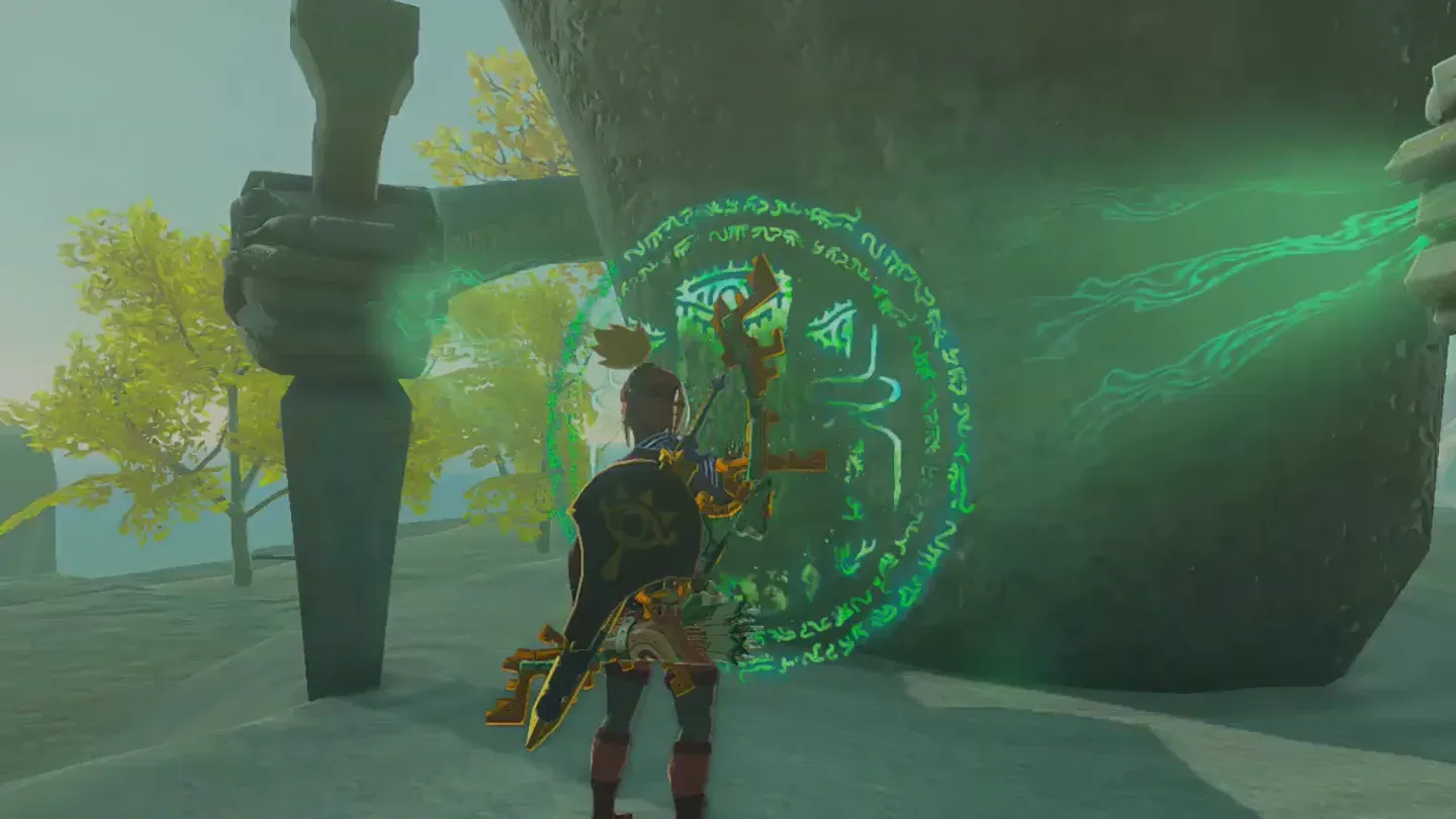 Link at the glowing entrance of Joju-u-u Shrine