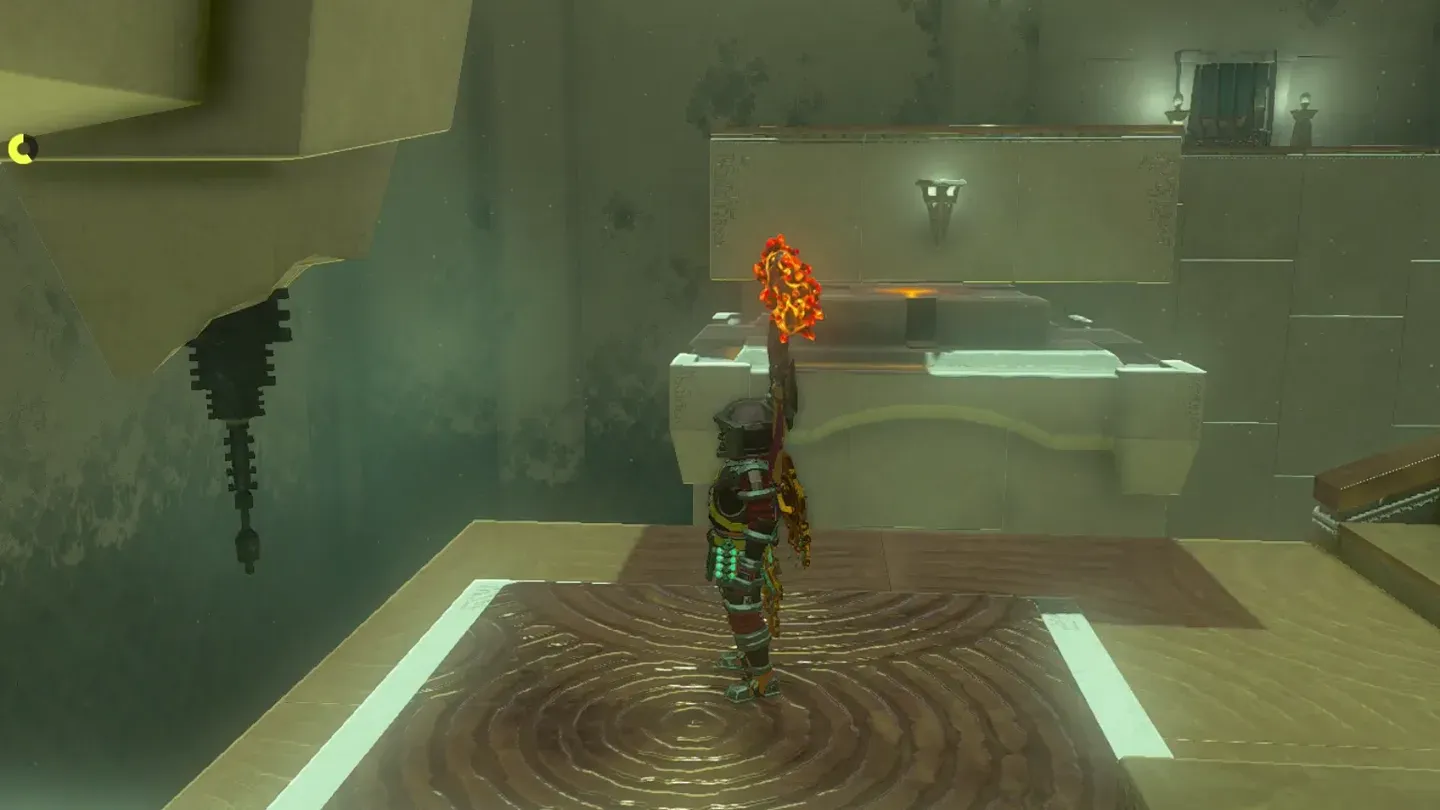 Link standing on the first launch pad