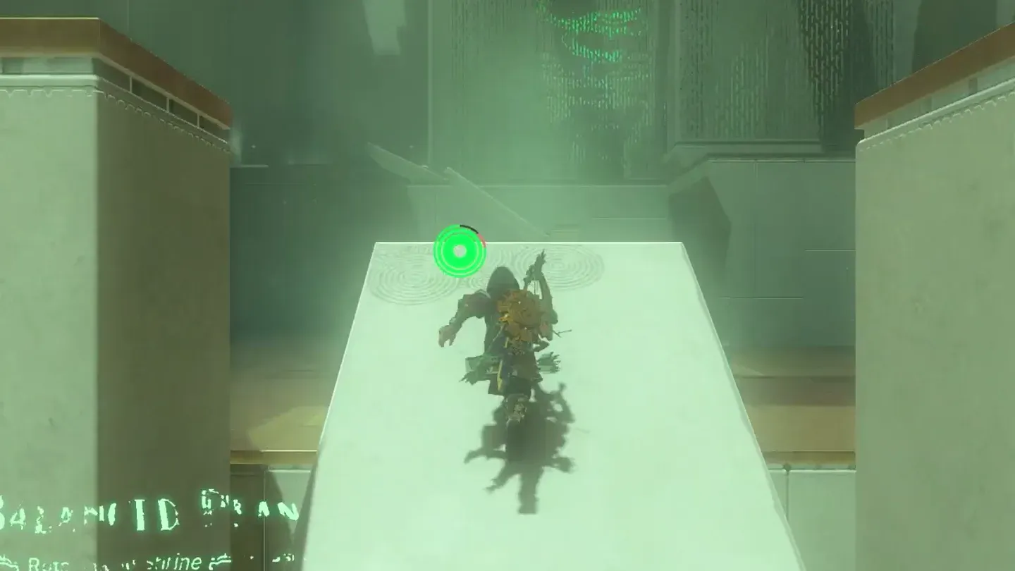 Link sprinting up the first tilting ramp
