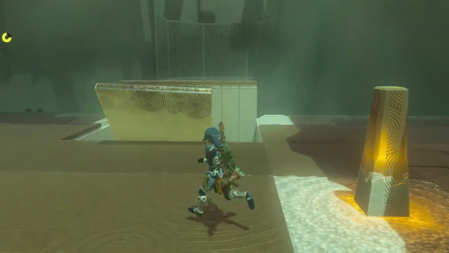The metal plate set as a ramp over the floor with the switch pillar to the right