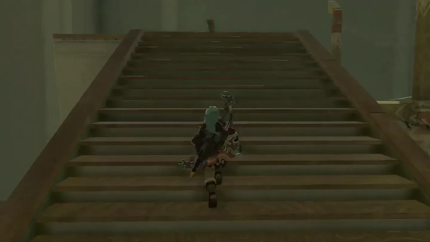 Link climbing the long staircase