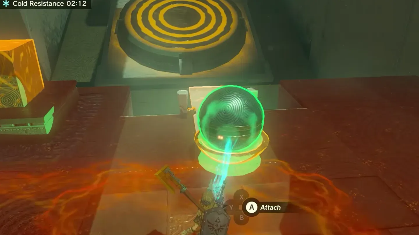 Ultrahand setting the metal ball in the bowl