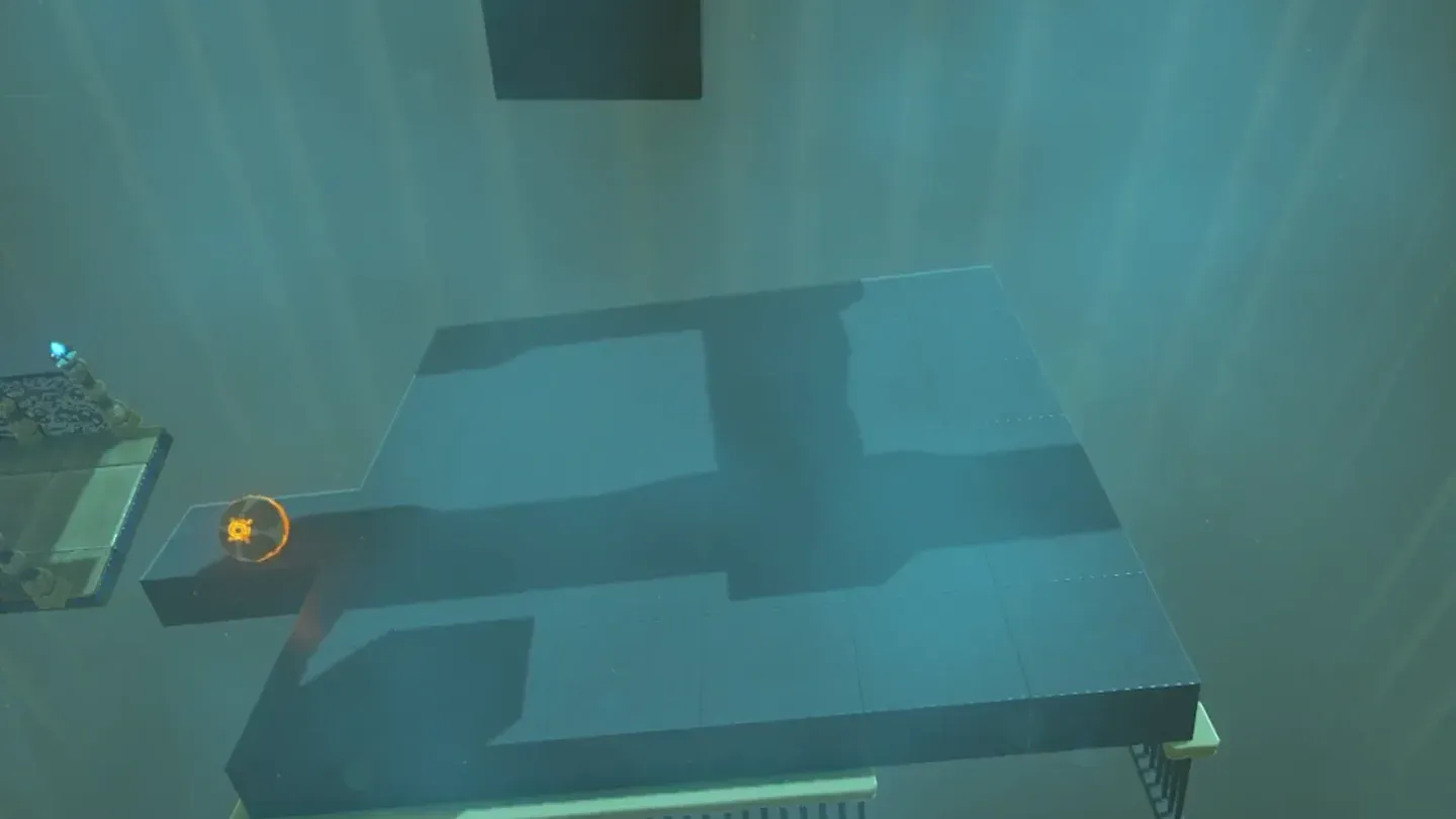 The ball rolling to the maze edge that faces the receiving track