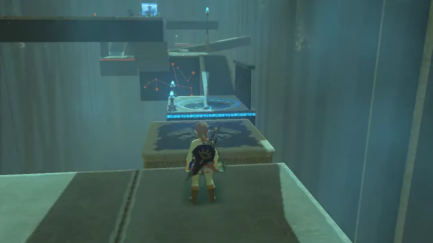 The moving platform arriving at Link's ledge