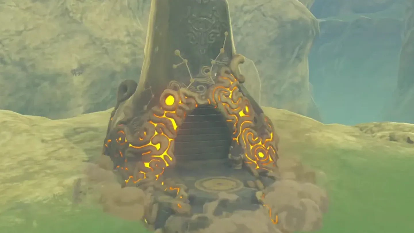 The shrine rising out of the ground after the shot