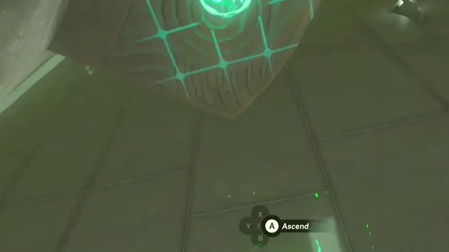 Ascend target on the ceiling above the aligned sections