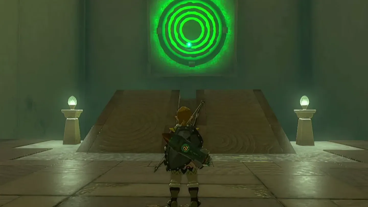 The target above the ramp lit up green