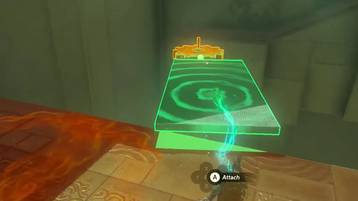Link attaching the slab to the rotating gear