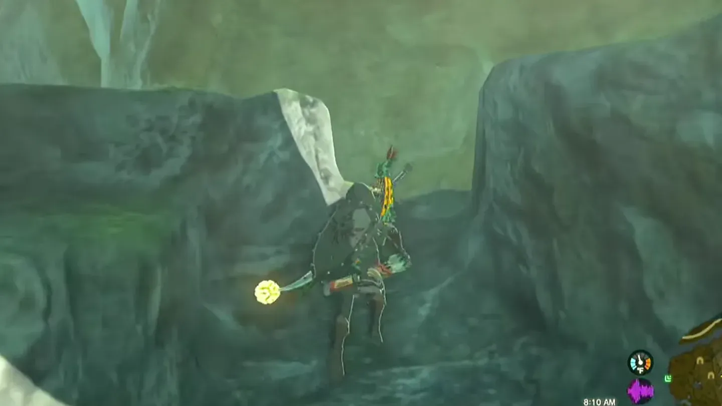 Link at the edge of the skull opening