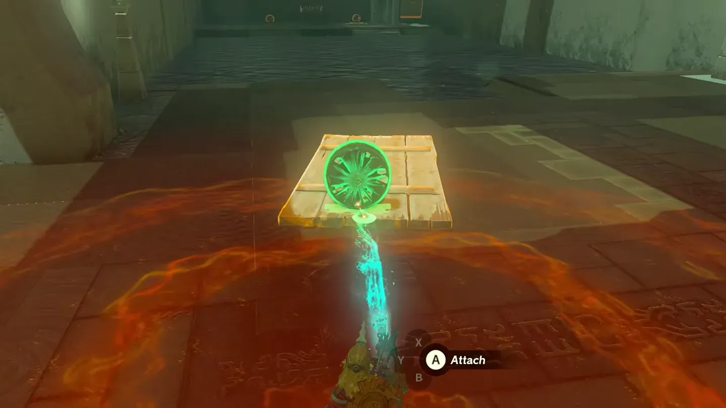 Link attaching a fan to the end of a wooden platform