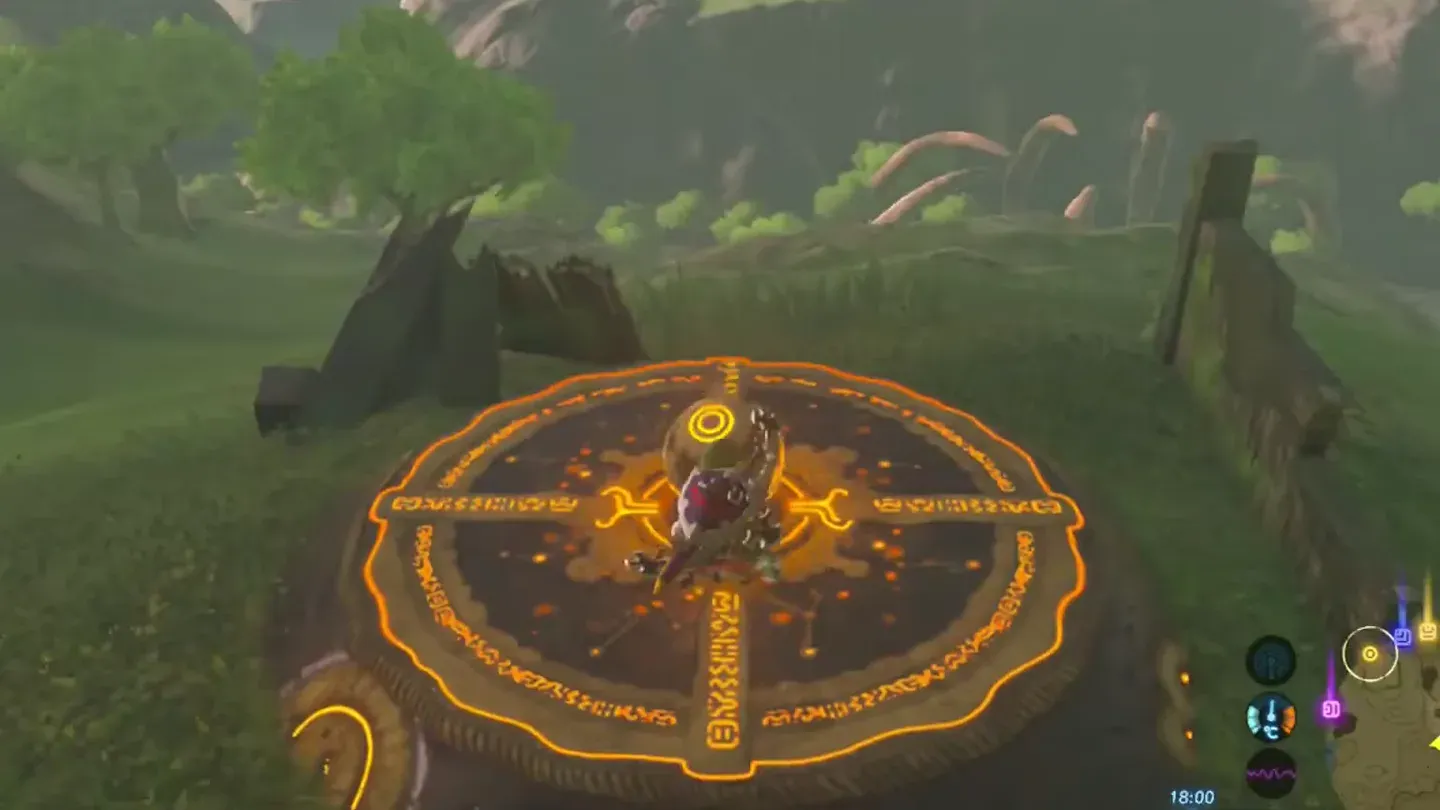 Link setting the orb into a pedestal near the tablet