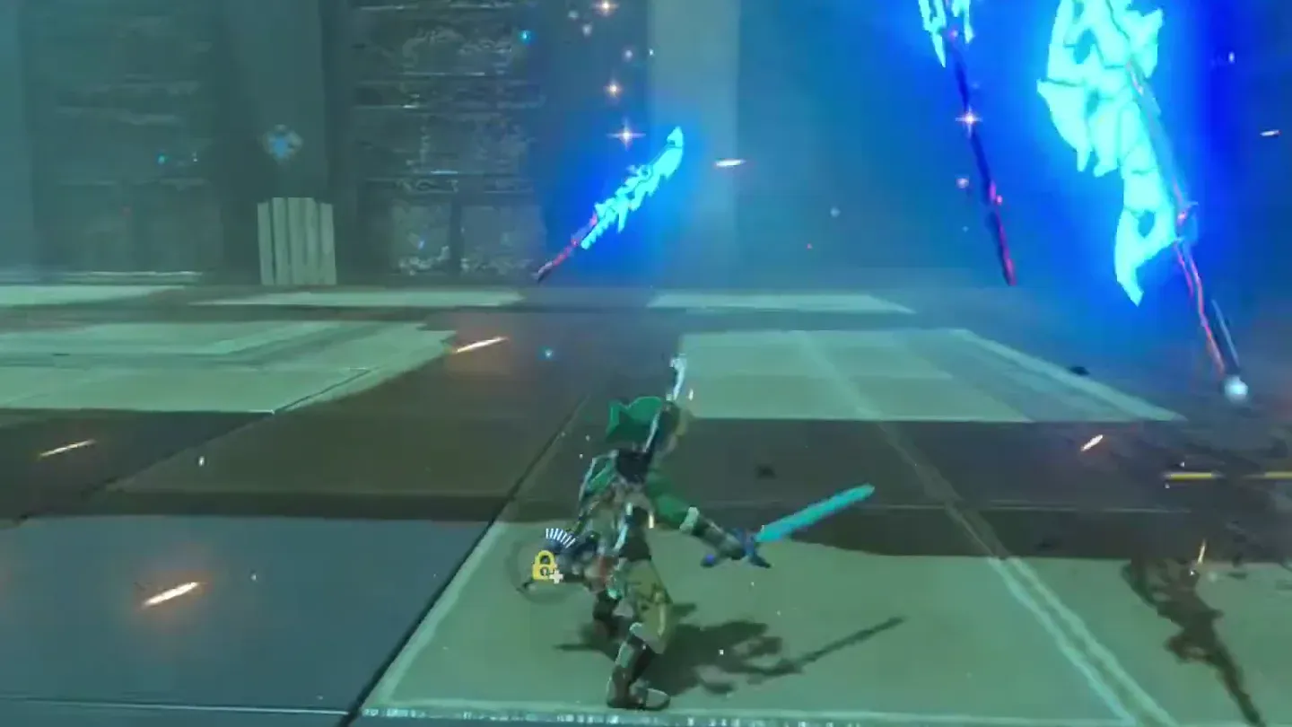 The scout destroyed, its glowing weapons left on the floor