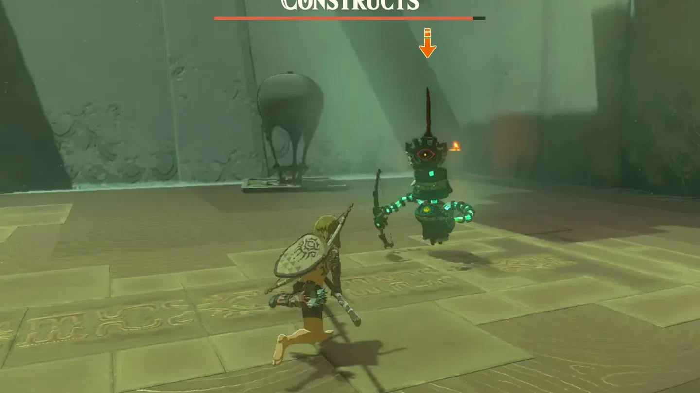 A Soldier Construct approaching Link on the first floor