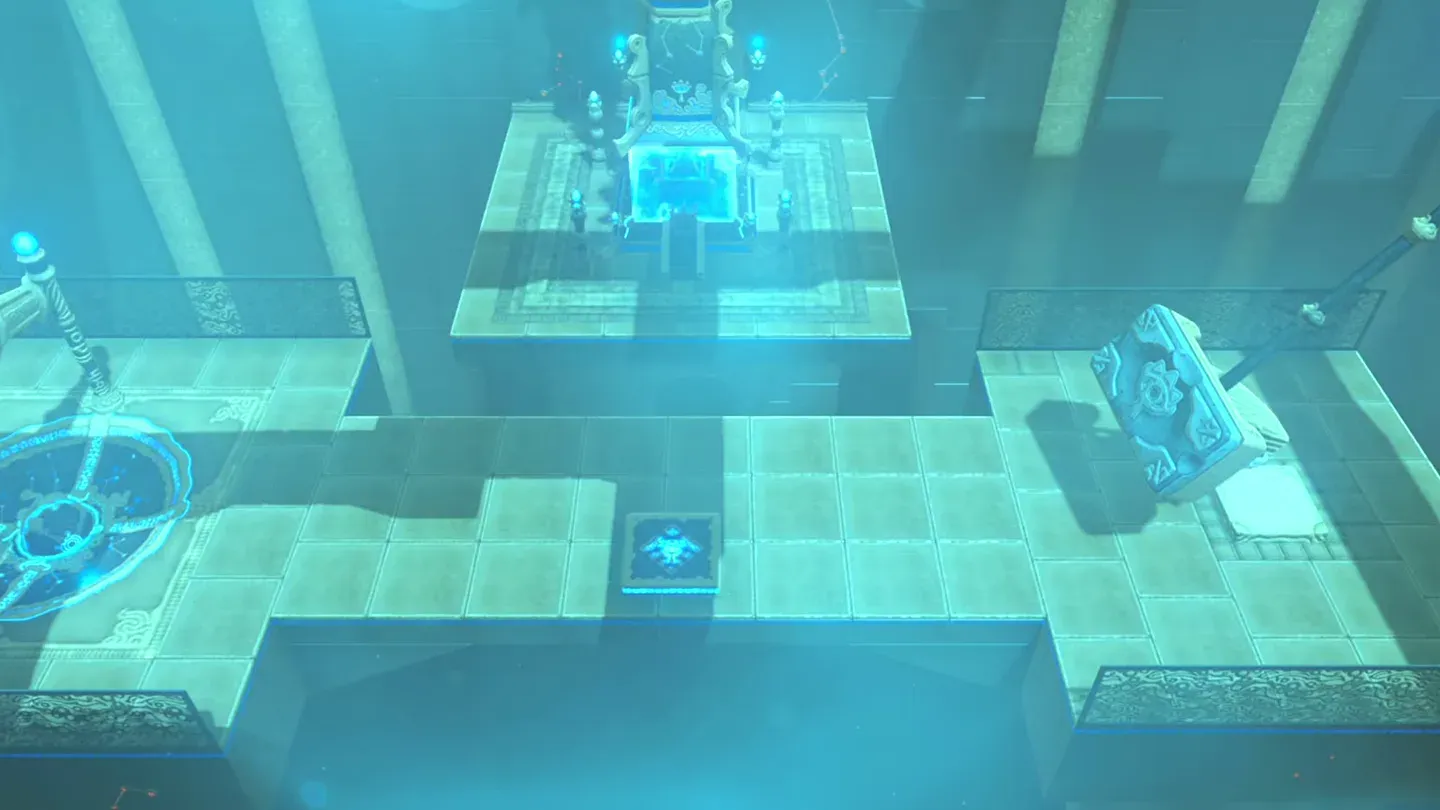 The target ring glows blue after the orb drops into the slot