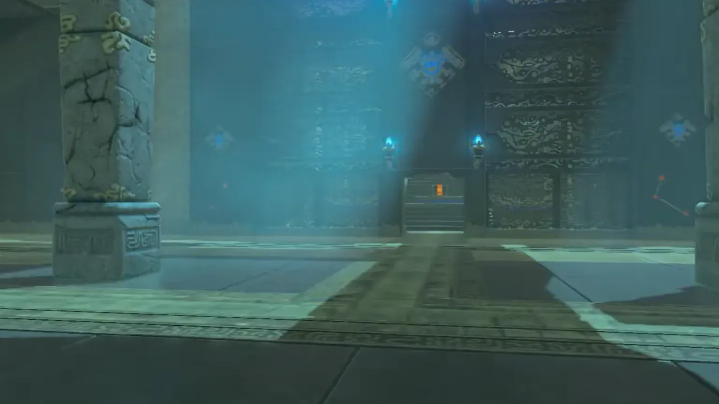 The empty arena with the rear gate opened