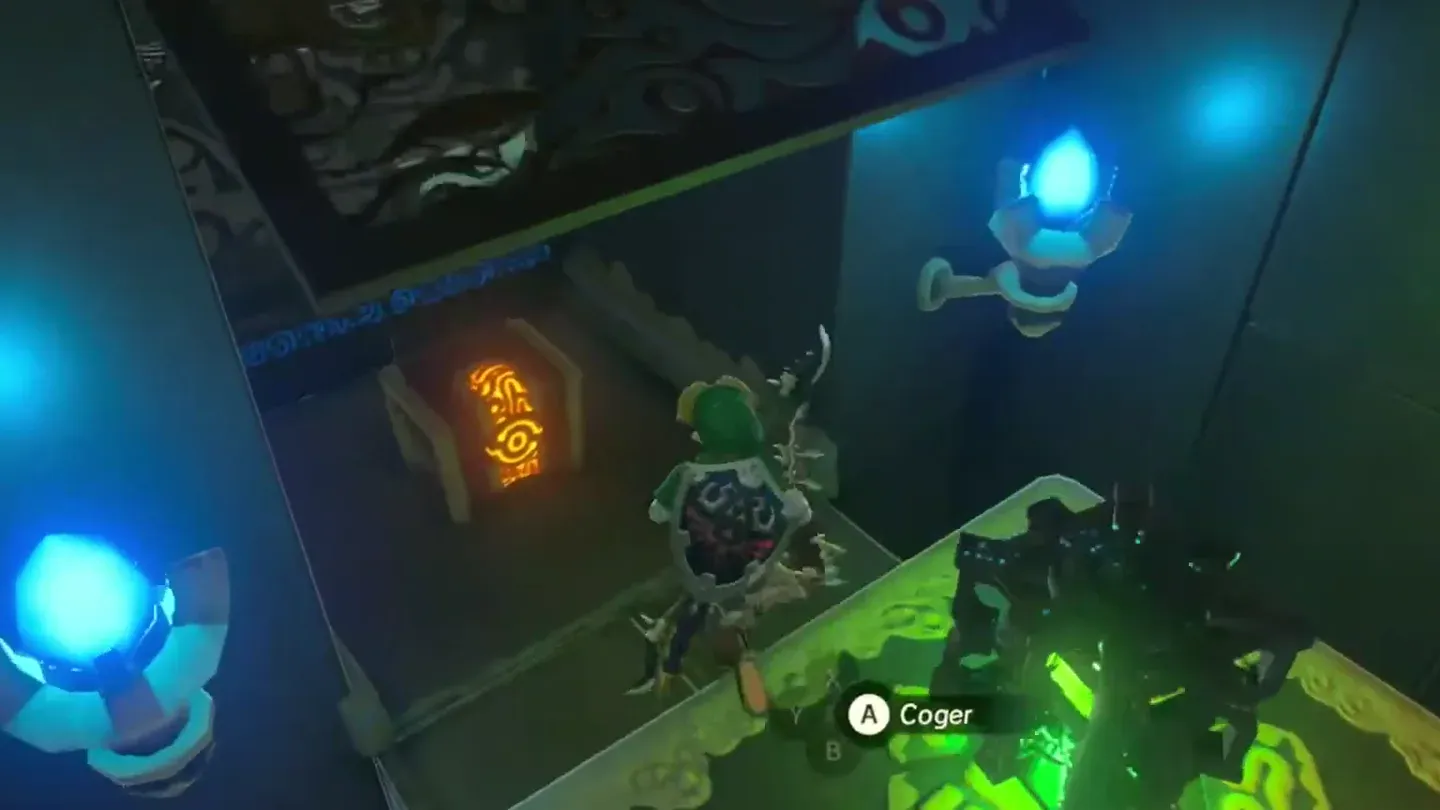 A treasure chest in the hidden alcove under the ramp