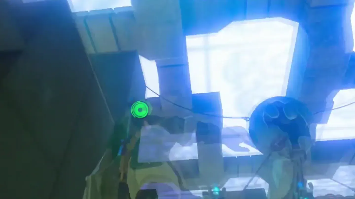 A boulder hanging from two ropes near the ceiling