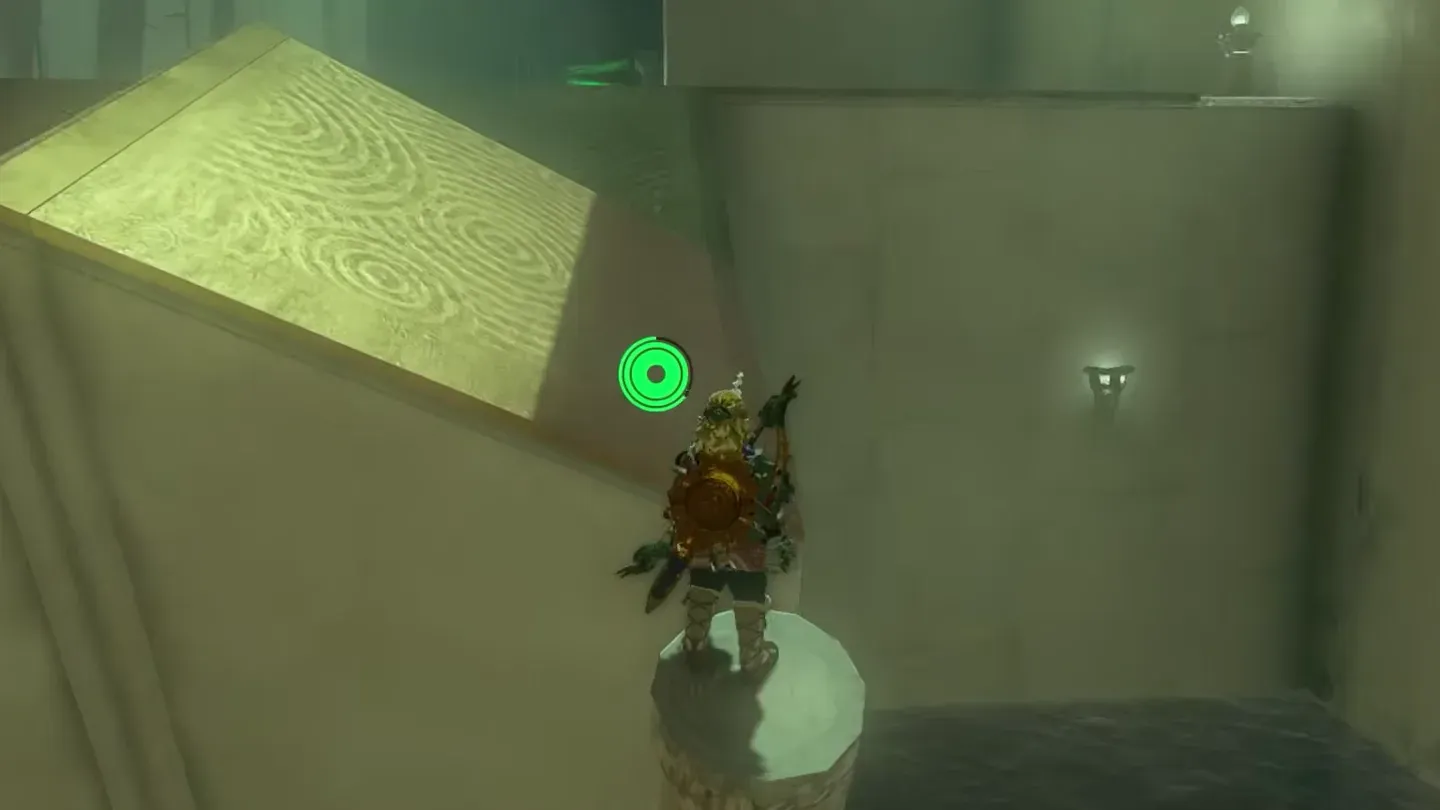 Link climbing the log wall