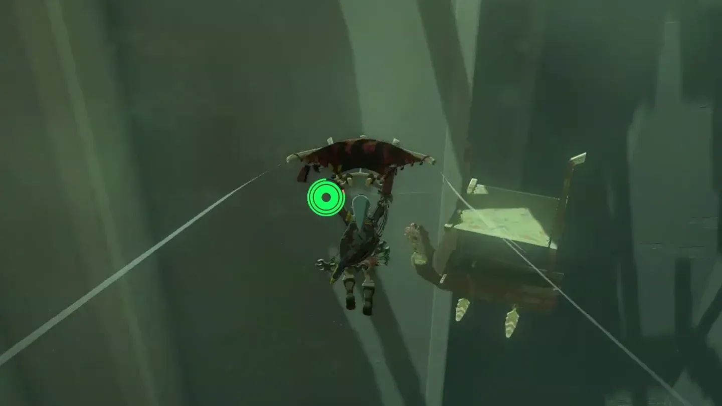 Link gliding toward the moving flying boat