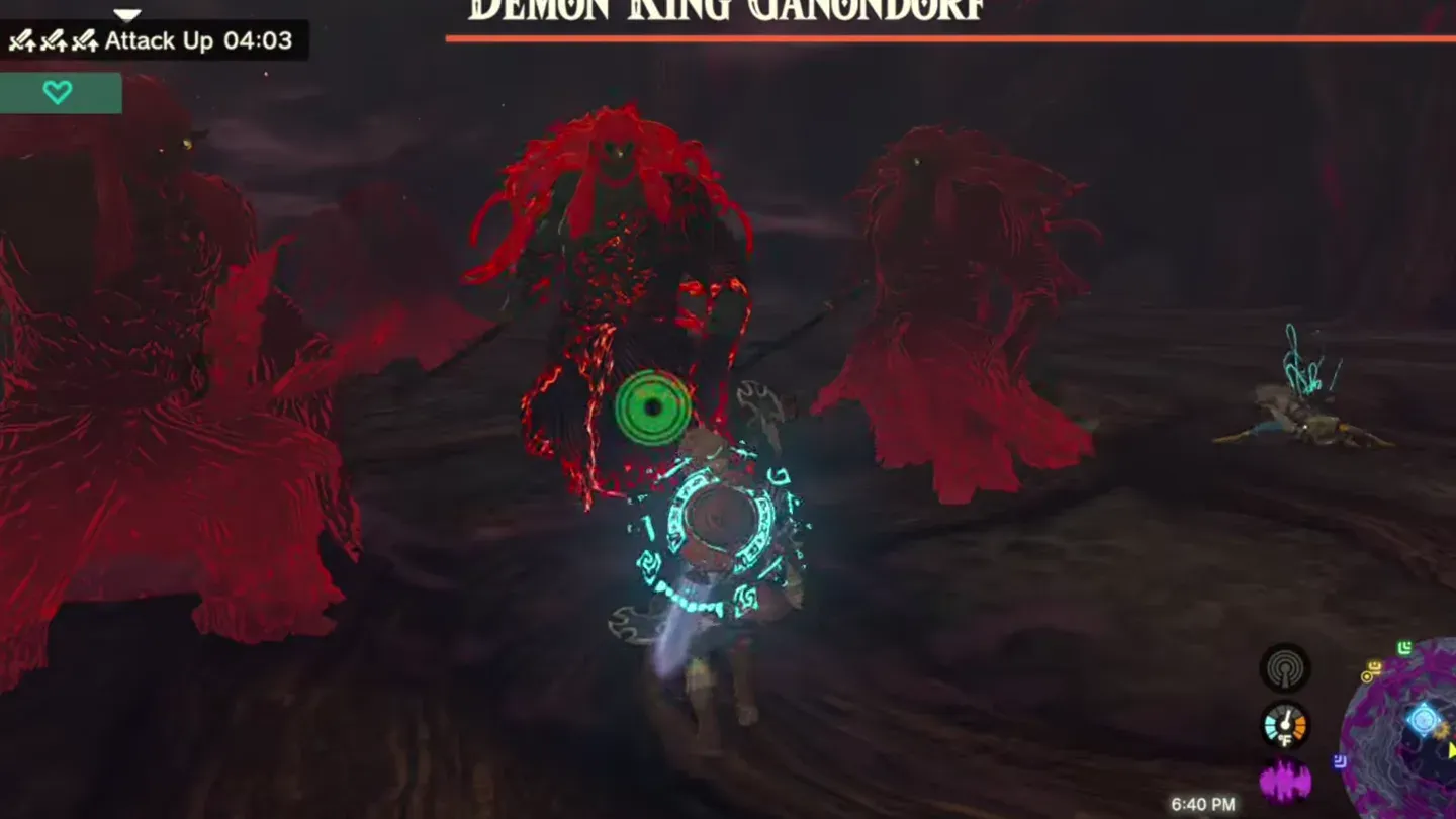 Ganondorf in his second form, a sage's avatar beside Link