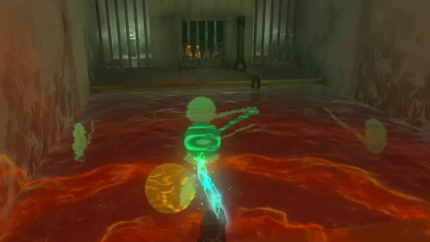 Ultrahand dragging one chained ball toward the other