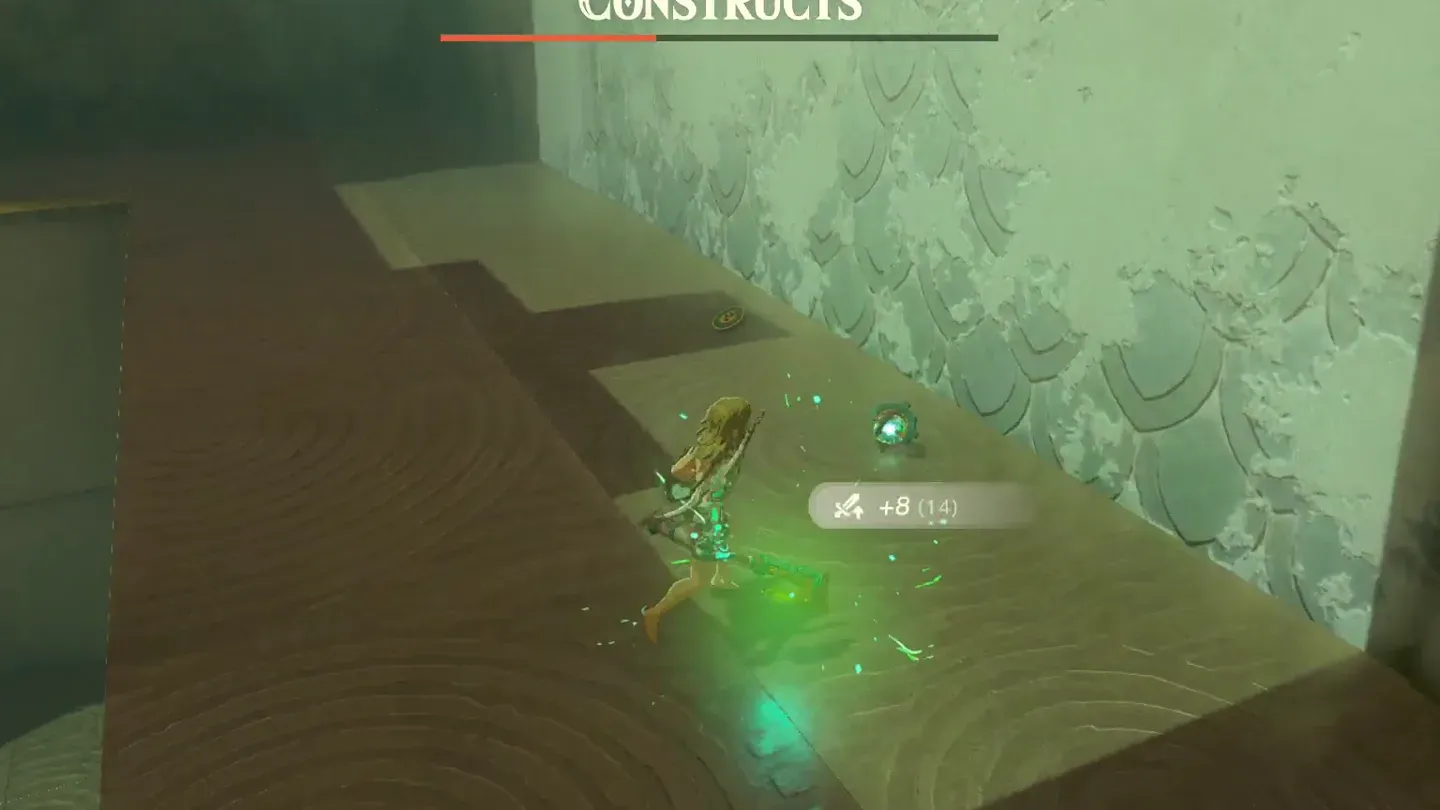 Link picking up arrows on the lower level