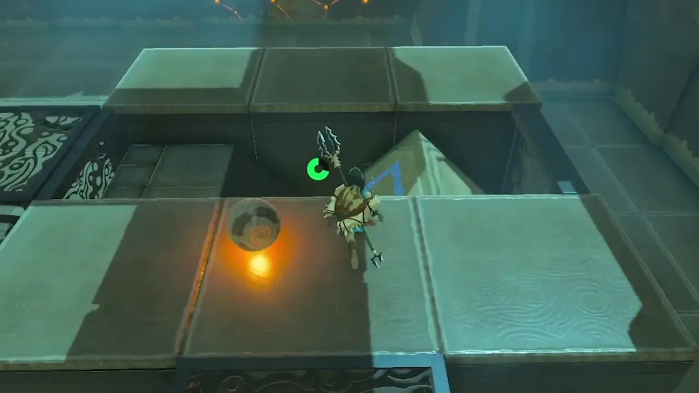 The orb resting on a platform after being launched