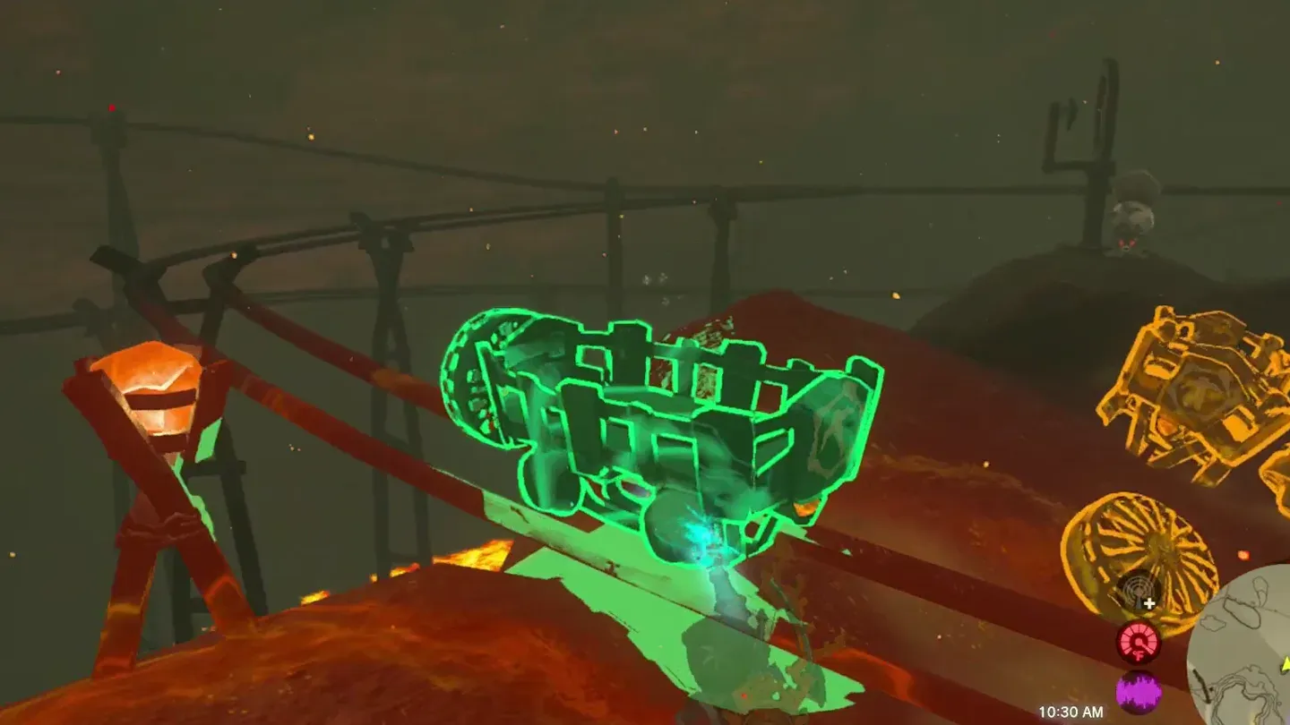 Ultrahand turning the minecart around beside a red torch