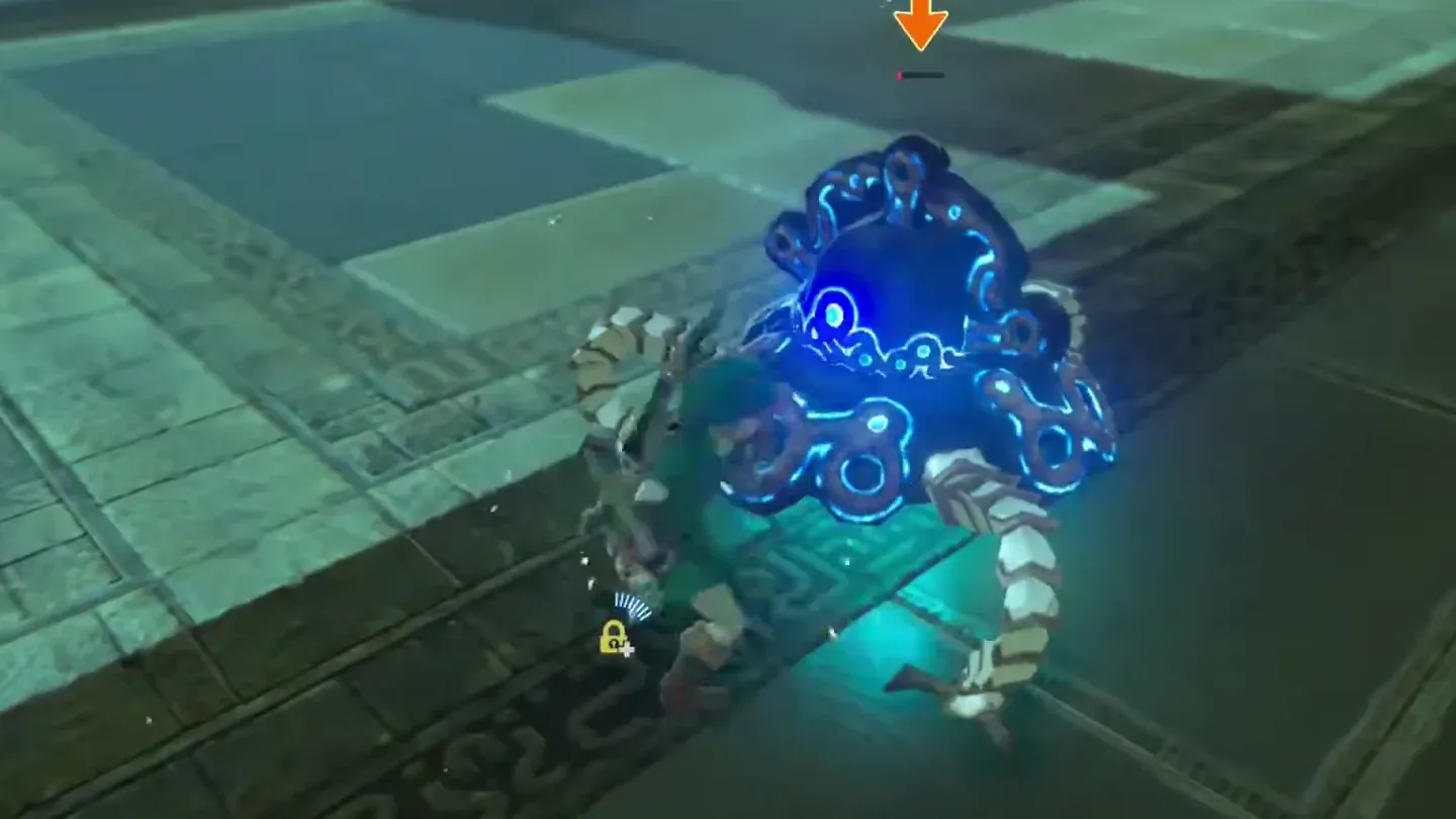 Link right next to the damaged Guardian Scout IV