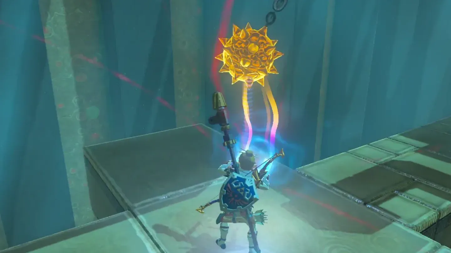 Link lifting a spiked iron ball with Magnesis