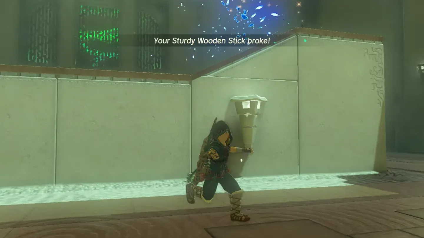 The Construct shattering into blue sparks after the hit