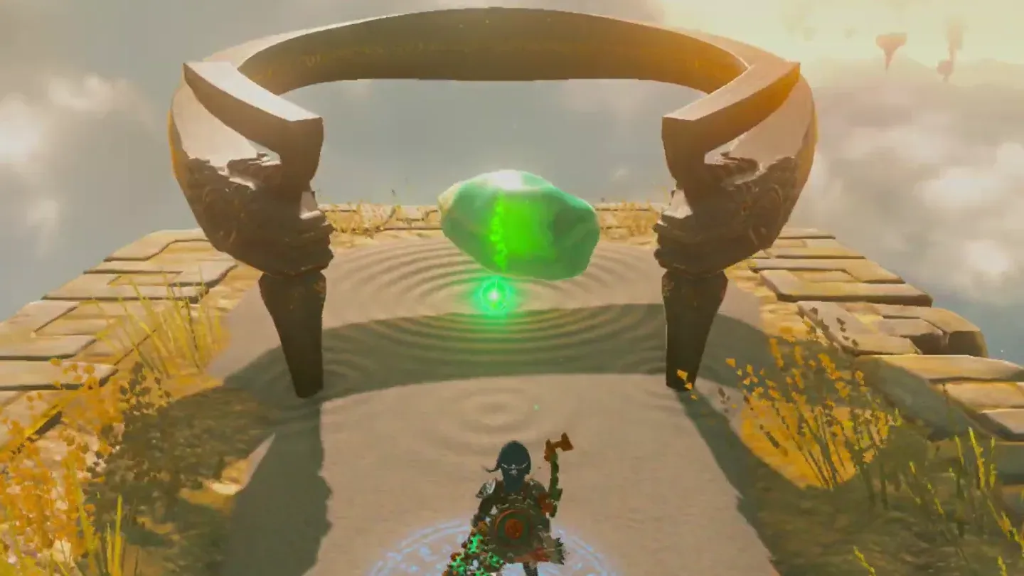 The crystal placed in the shrine entrance