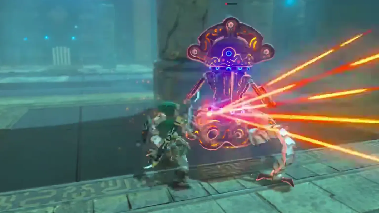 The scout firing red lasers in phase two