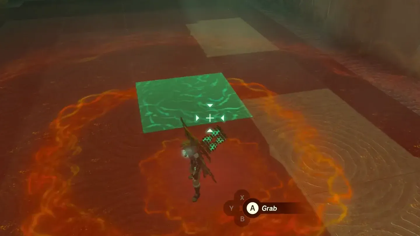 Ultrahand lifting the stone floor tile on the left