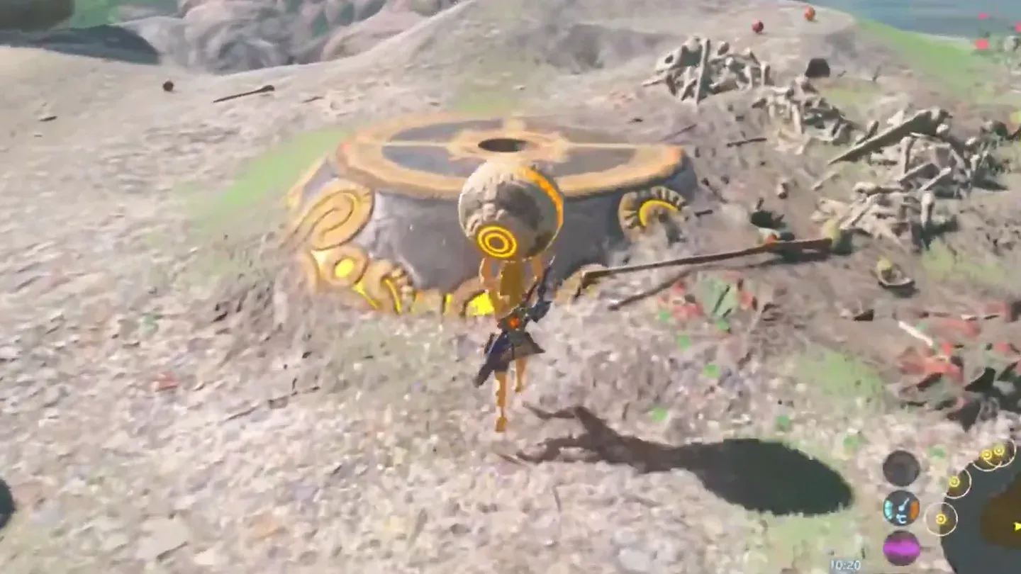 Link carrying the orb toward the southwestern hilltop altar