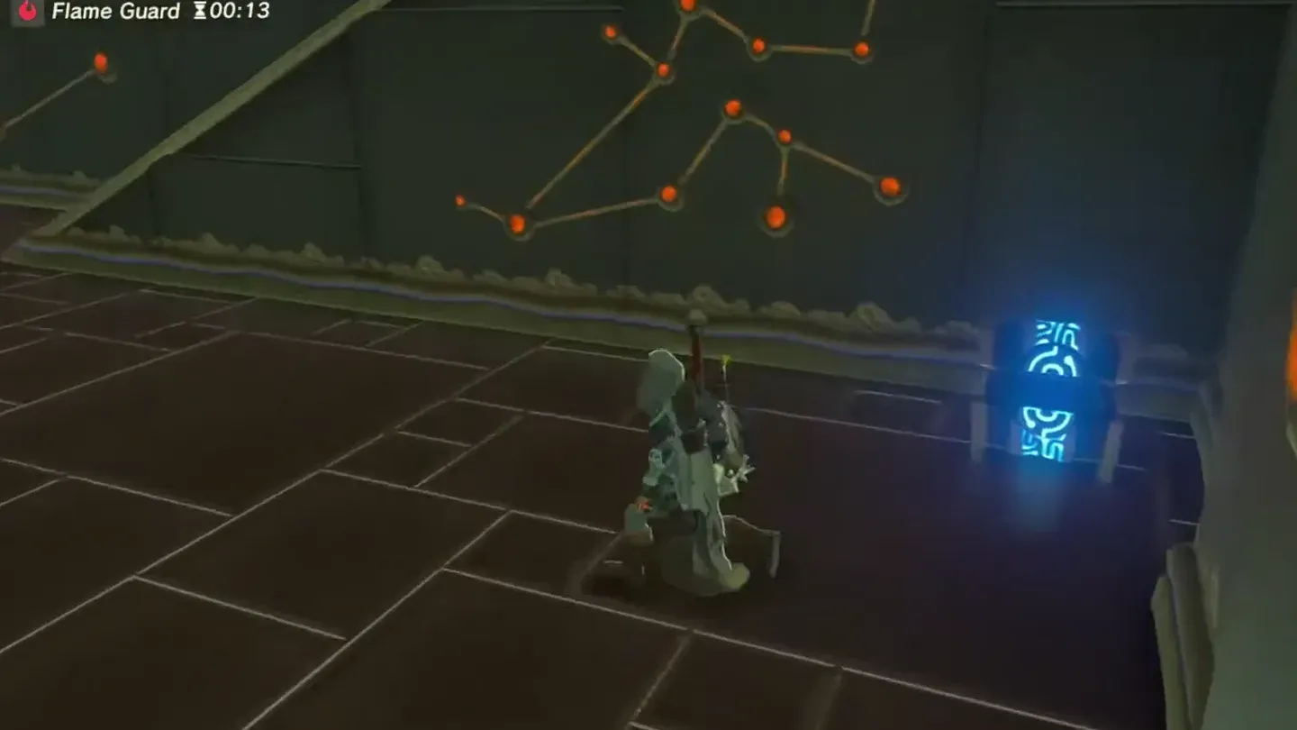 A treasure chest in the corner of the chamber