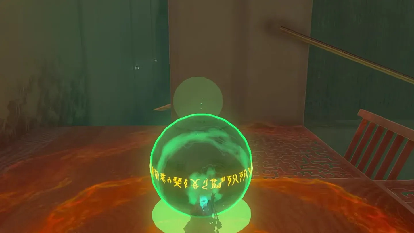 Ultrahand carrying the orb down the ramp