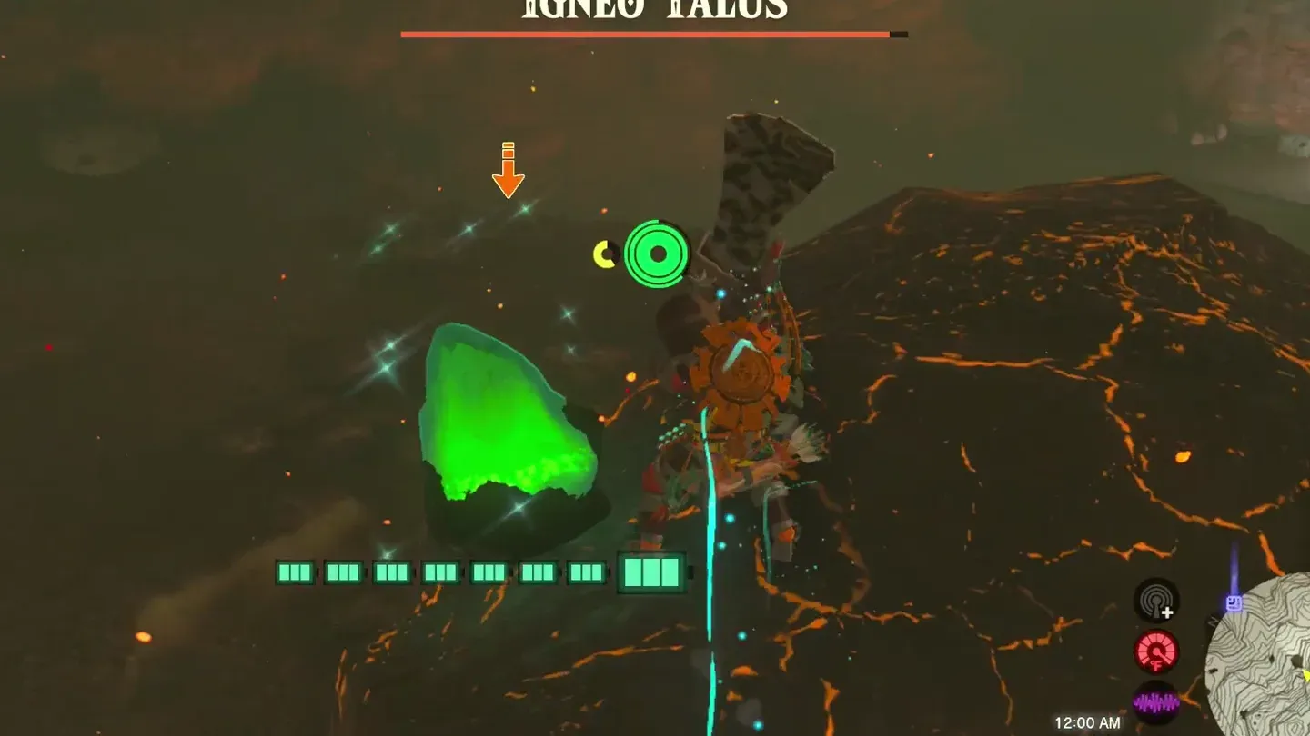 Link on the cooled Talus next to the green crystal