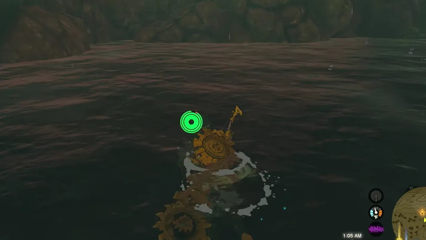 Link swimming across dark water
