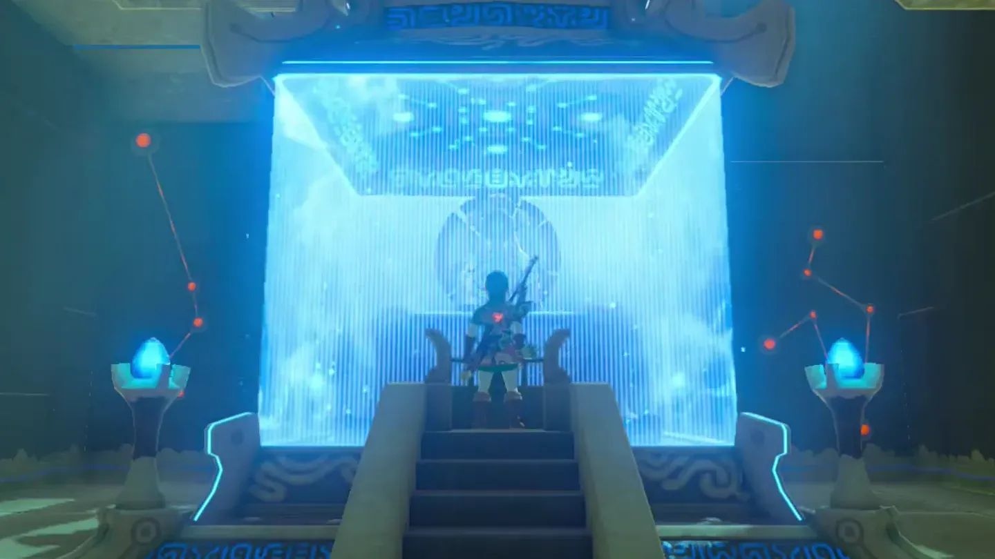 Link at the altar in front of the monk