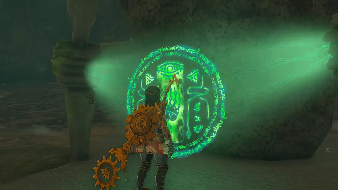 Link activating the shrine's terminal