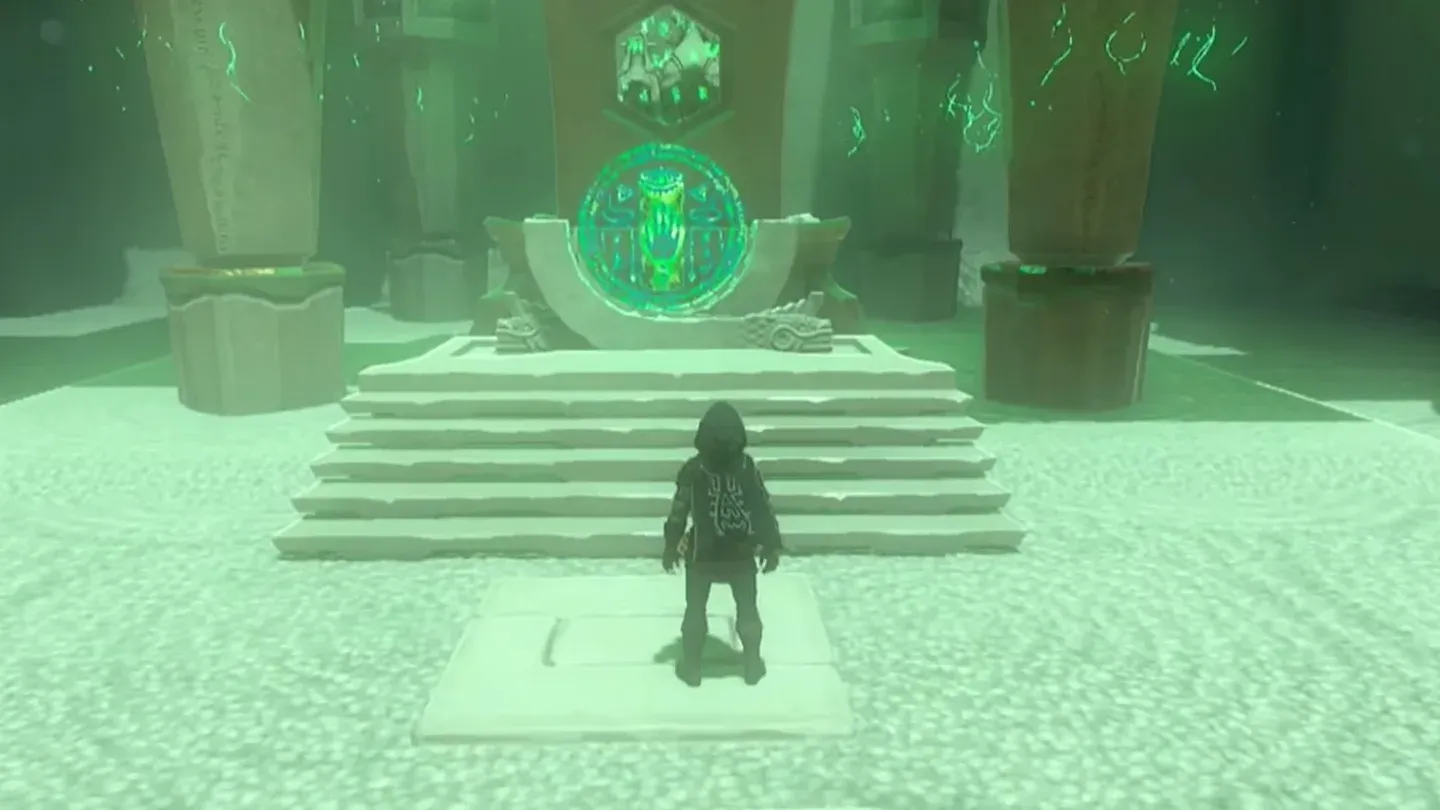 Link in front of the altar steps on the upper platform