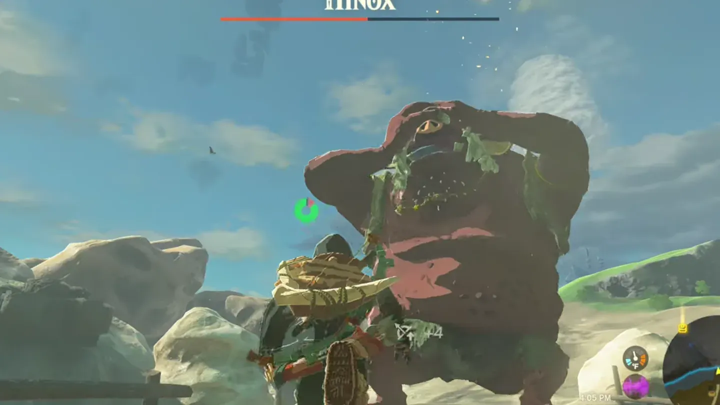 A Hinox holding one hand over its eye