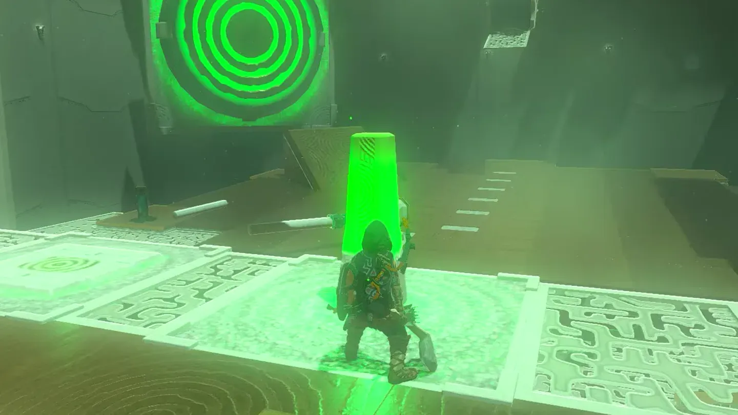 The target and the switch lit green after a hit